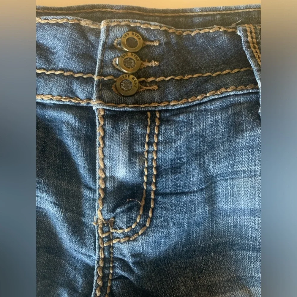 1st Kiss Embellished Raw Hem Jean Shorts